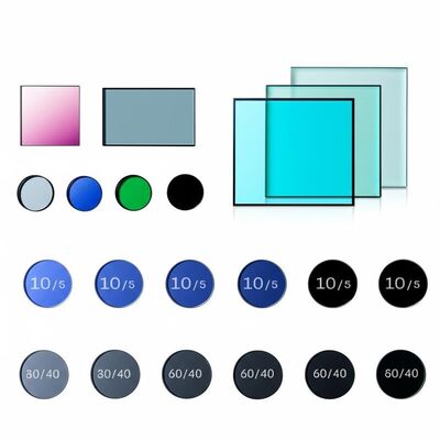 10/5 থেকে 60/40 পৃষ্ঠের গুণমান অপটিক্যাল গ্লাস ফিল্টার 1.5mm থেকে 300mm ব্যাসার্ধ এবং কাস্টম লেপ সহ